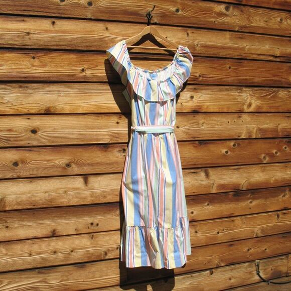 NWOT Draper James RSVP Striped Off the Shoulder Midi Dress - Picture 6 of 10